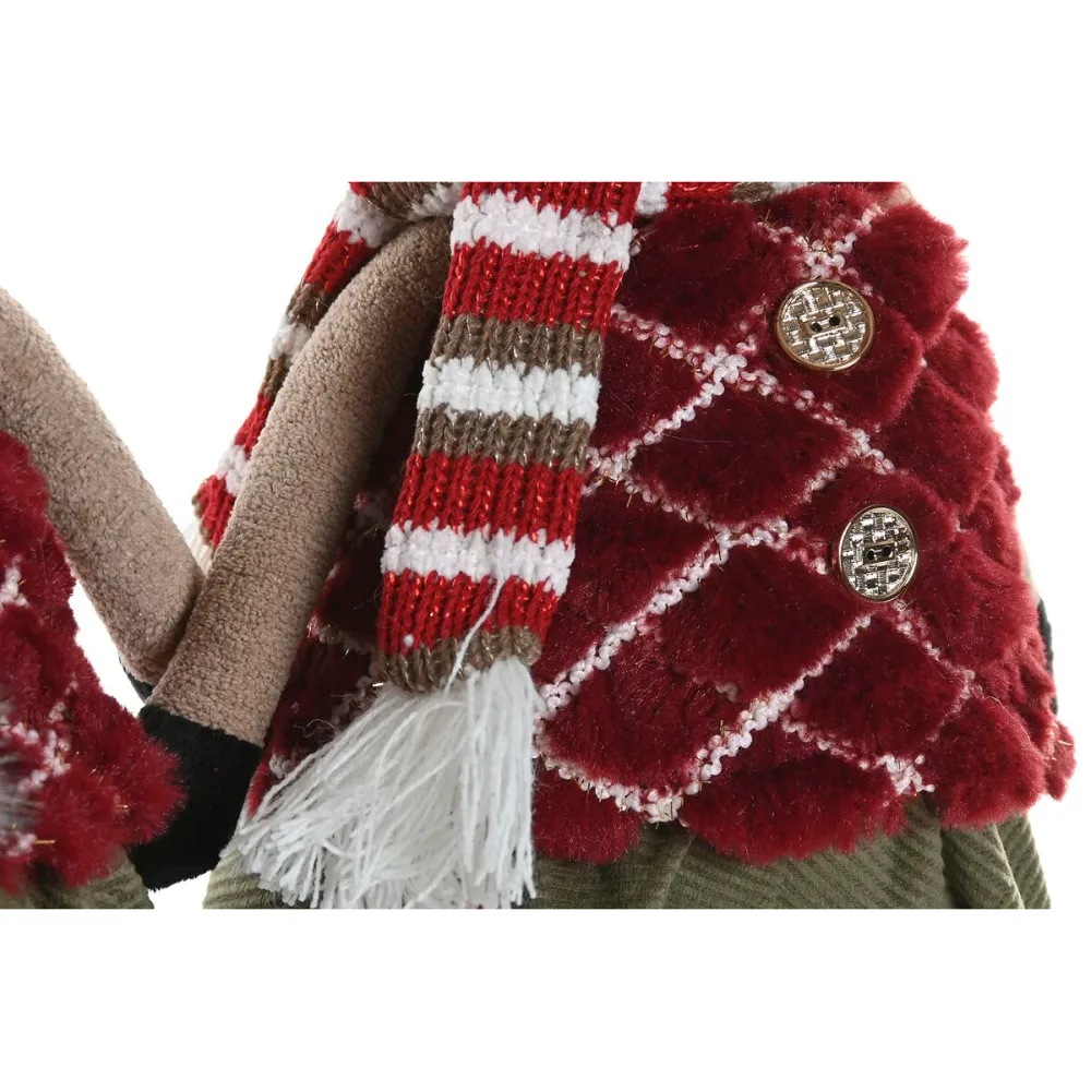 Decorazione Natalizia Home ESPRIT Marrone Rosso Verde Renna 23 x 16 x 41 cm (2 Unità)