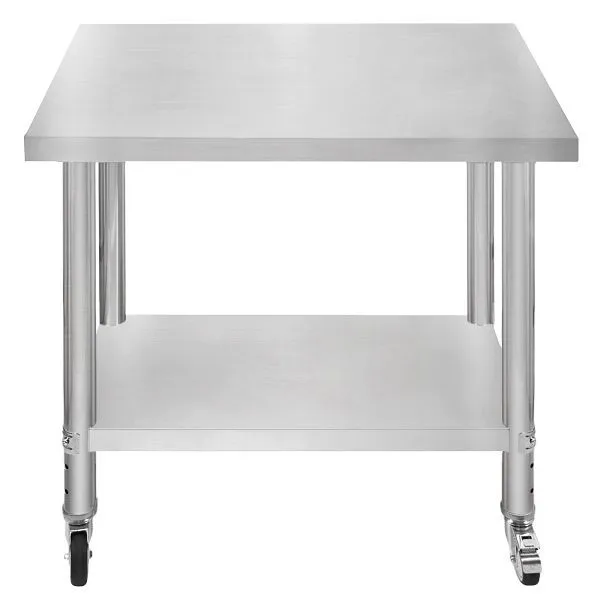 KuKoo Gastro tavolo da lavoro acciaio inossidabile tavolo da preparazione tavolo da cucina mobile 76 cm x 90 cm 211615