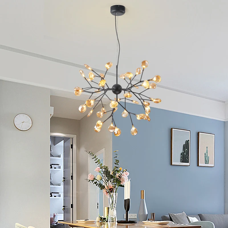 Lampadario LED Heracleum Lampadario artistico vetro soffiato marrone palese per sala da pranzo