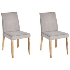Set 2 Fabric Dining Chairs Light Grey PHOLA