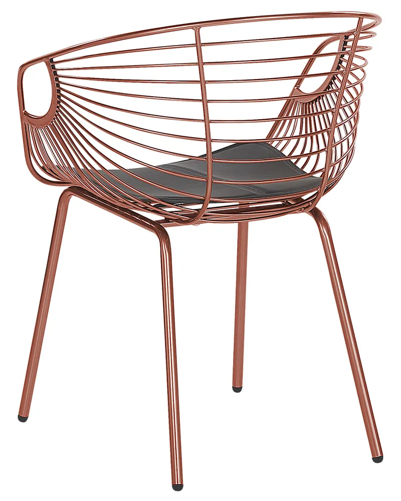 Set 2 Metal Dining Chairs Copper HOBACK