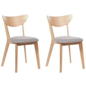 Set di 2 sedie legno limpido e grigio ERIE