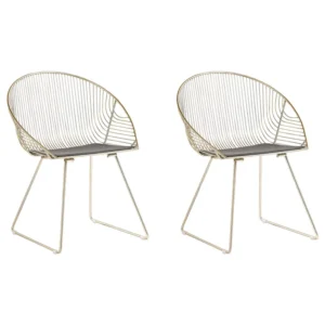 Set di 2 sedie metallo oro AURORA