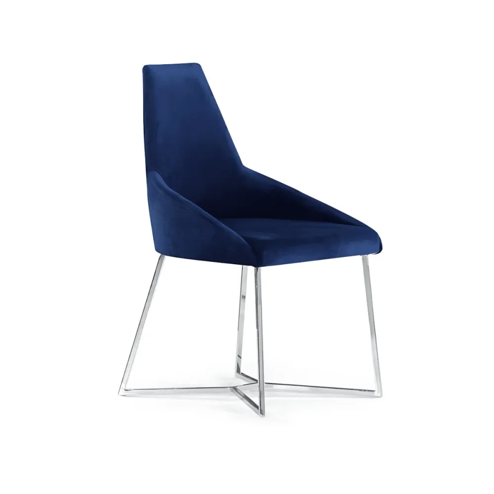 Set di sedie da pranzo "Enzio" imbottite tessuto con struttura metallo cm 52x48 90h