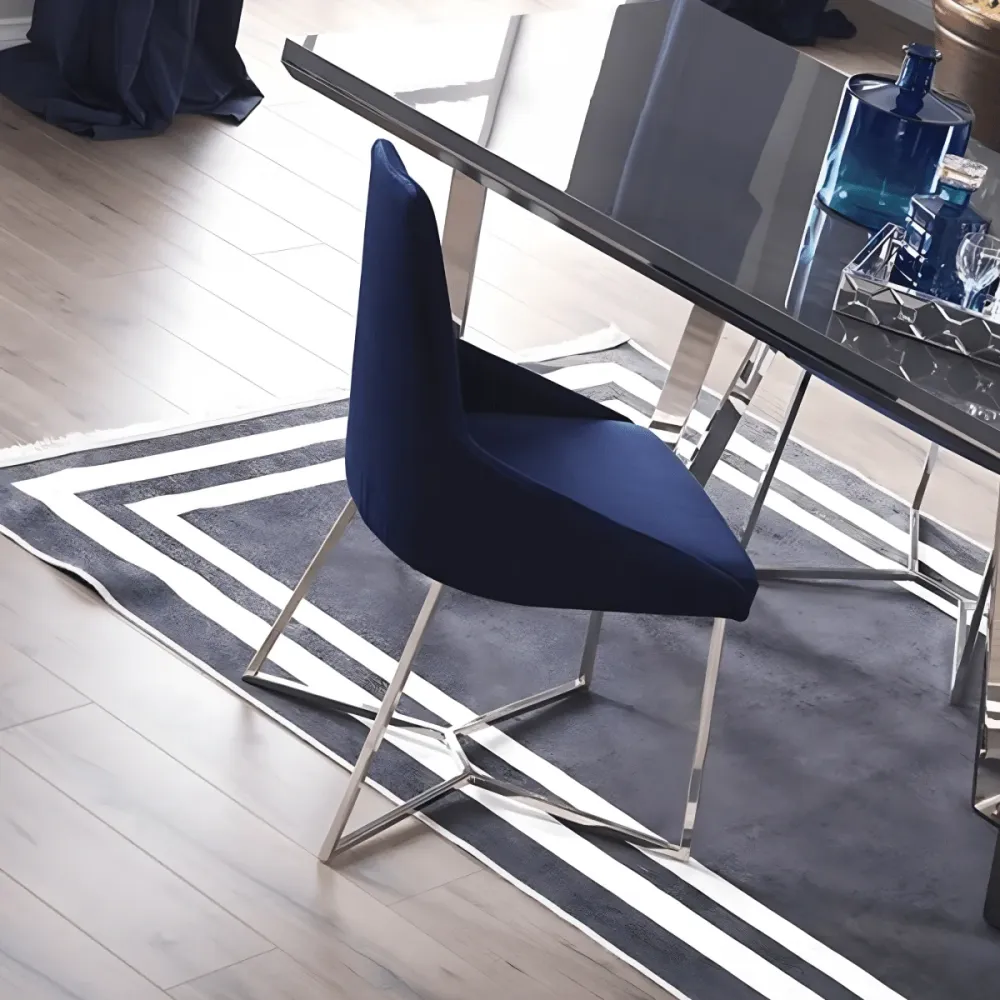 Set di sedie da pranzo "Enzio" imbottite tessuto con struttura metallo cm 52x48 90h