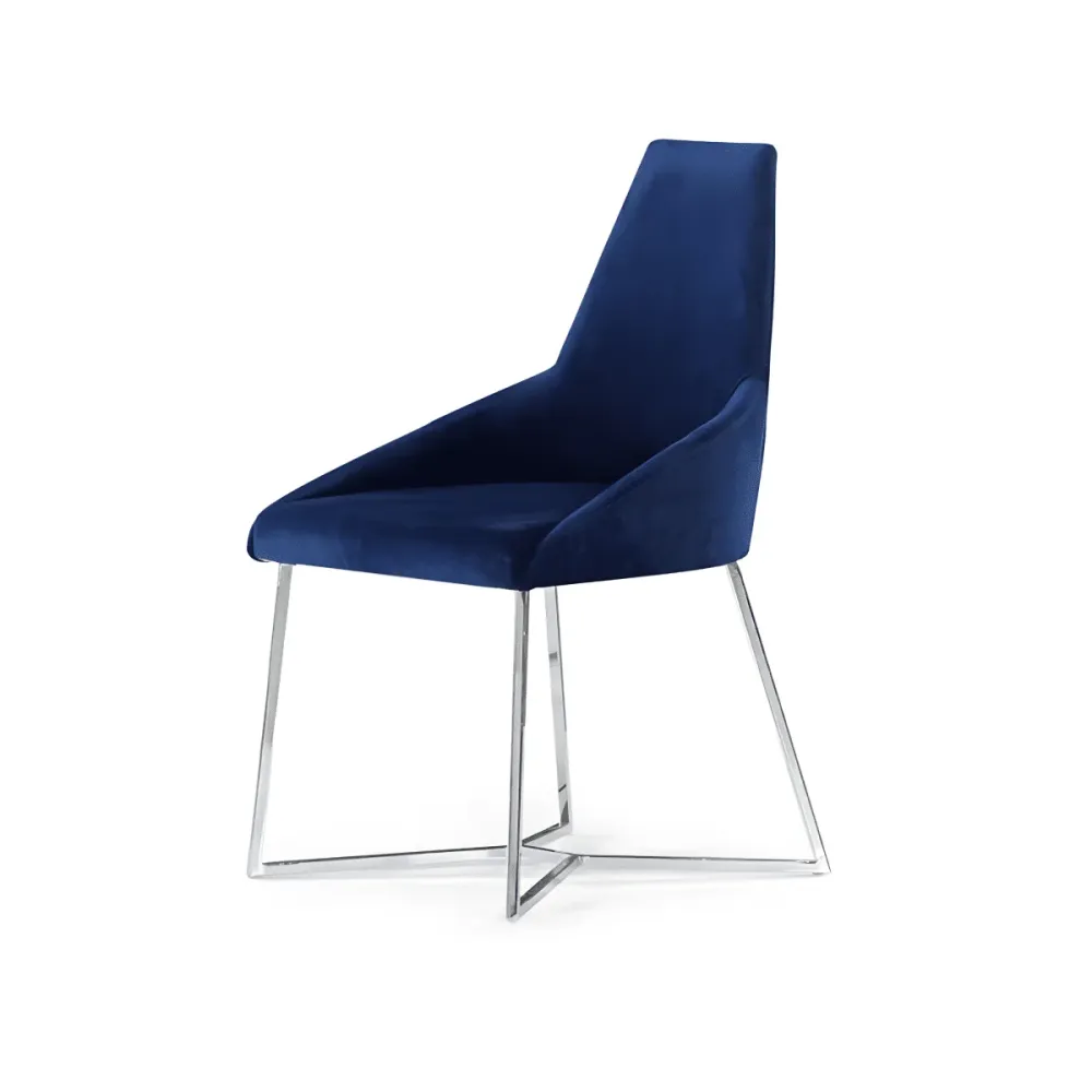 Set di sedie da pranzo "Enzio" imbottite tessuto con struttura metallo cm 52x48 90h