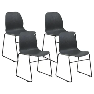 Set di 4 sedie da pranzo grigio fosco PANORA