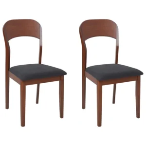 Set di 2 sedie da pranzo legno ombroso e nero ALVIN