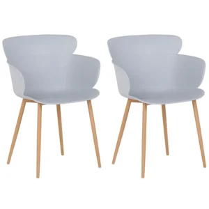 Set di 2 sedie da pranzo plastica grigia SUMKLEY