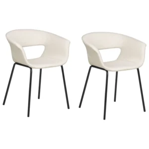 Set di 2 sedie da pranzo tessuto camoscio ELMA