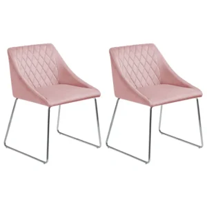 Set di 2 sedie da pranzo velluto rosa ARCATA