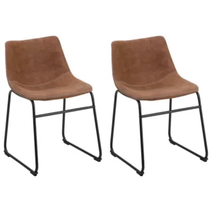Set di 2 sedie tessuto marrone BATAVIA