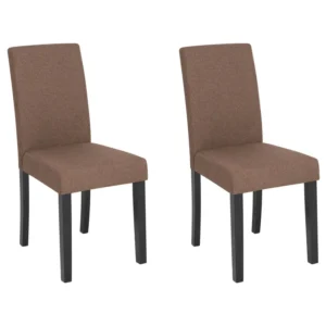 Set di 2 sedie tessuto marrone BROADWAY