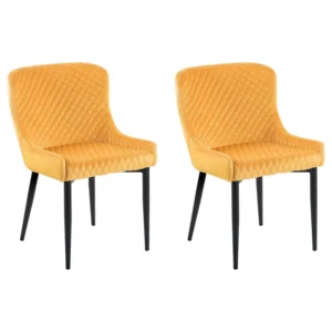 Set 2 Velvet Dining Chairs Giallo oro SOLANO