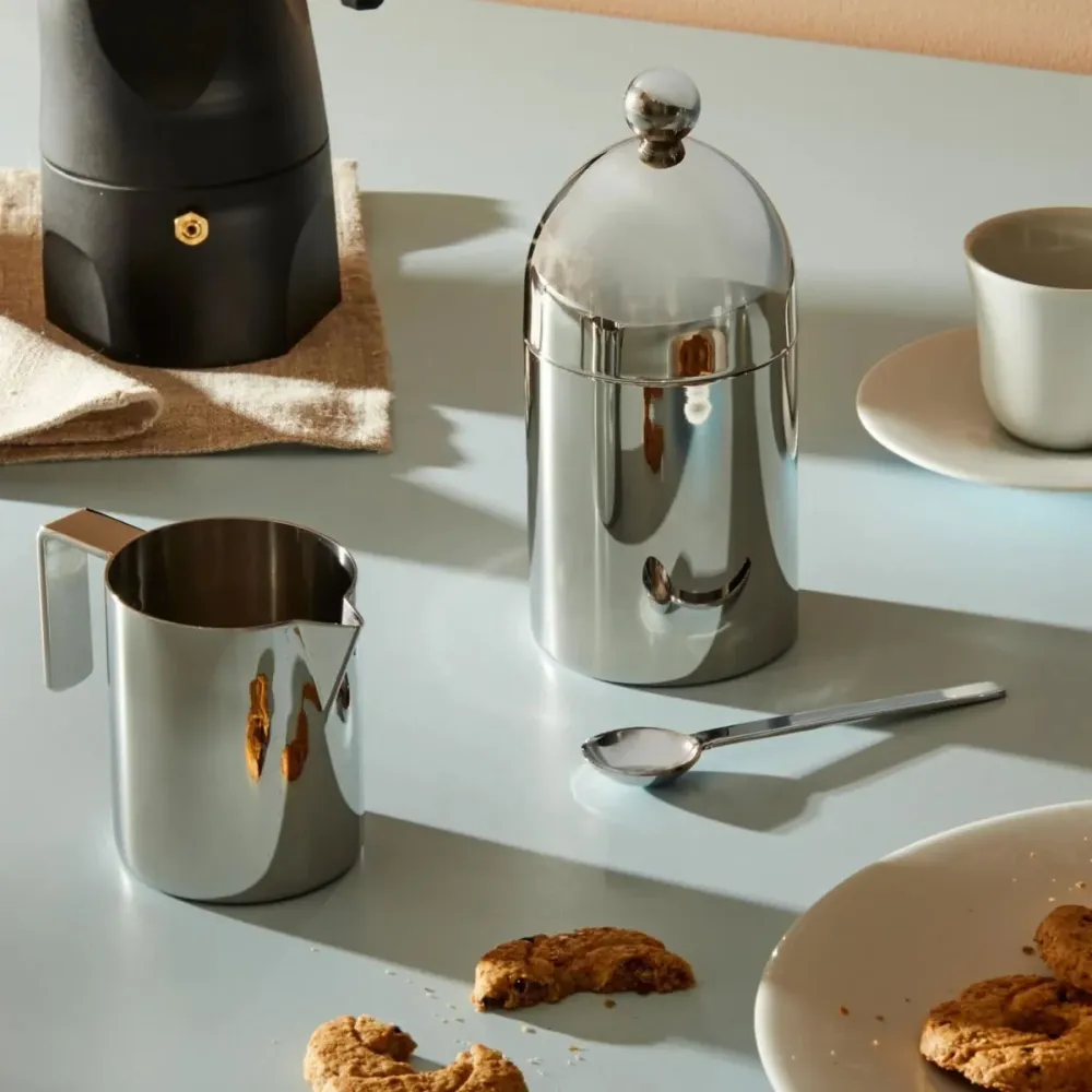 Zuccheriera con cucchiaino acciaio inox Aldo Rossi Alessi
