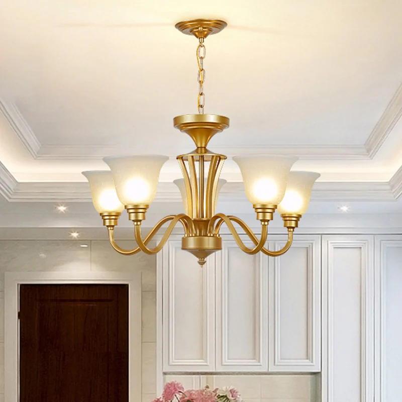 Lampadario metallo Sputnik Illuminazione antico 3/5/6 lampadine Lampada sospensione soffitto per soggiorno oro con paralum...