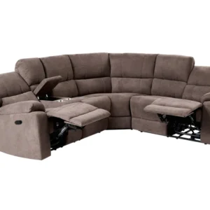 Set per Pasticceria Corner Fabric Manual Recliner Sofa Camoscio ROKKE