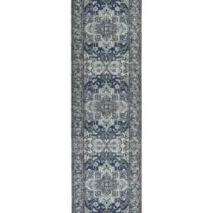 Grembiule da Cucina Runner Rug 80 x 300 cm Grey and Blue KOTTAR