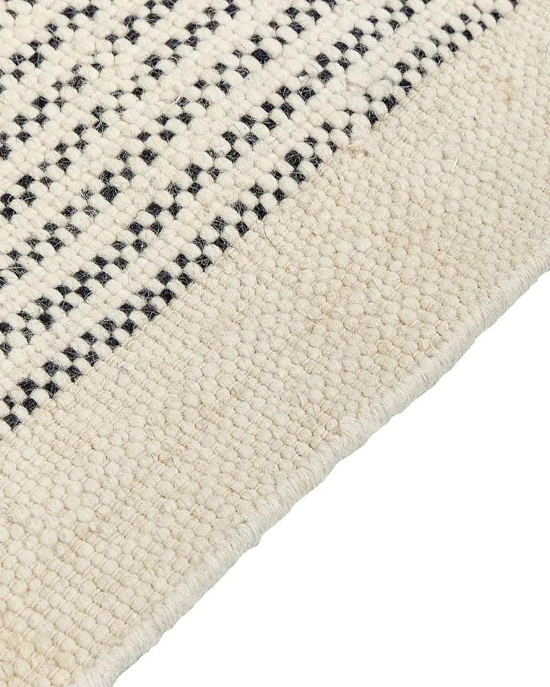Wool Area Rug 80 x 150 cm Beige and Black DIVARLI