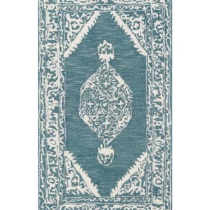 Wool Area Rug 80 x 150 cm White and Blue GEVAS