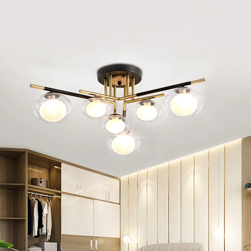Tovaglia Festiva Lampada da soffitto con paralume ovale per sala da pranzo, vetro e metallo, con montaggio semi-incasso or...