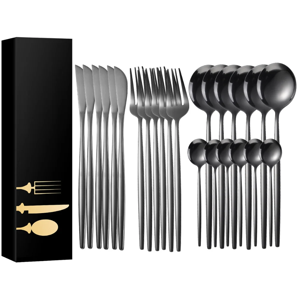 Set di posate nero di lusso