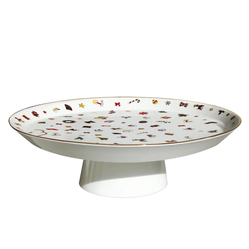 Taitù alzata per torta Noel Oro Fine Bone China 5-7-94