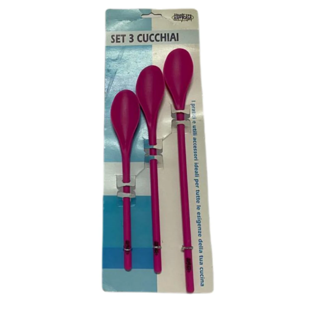 TRIS DI CUCCHIAIE TRIS CUCCHIAI SET DI 3 CUCCHIAIE, SPATOLE DA CUCINA POSATE , CUCCHIARELLE PLASTICA UTENSILE PER LA CUCIN...