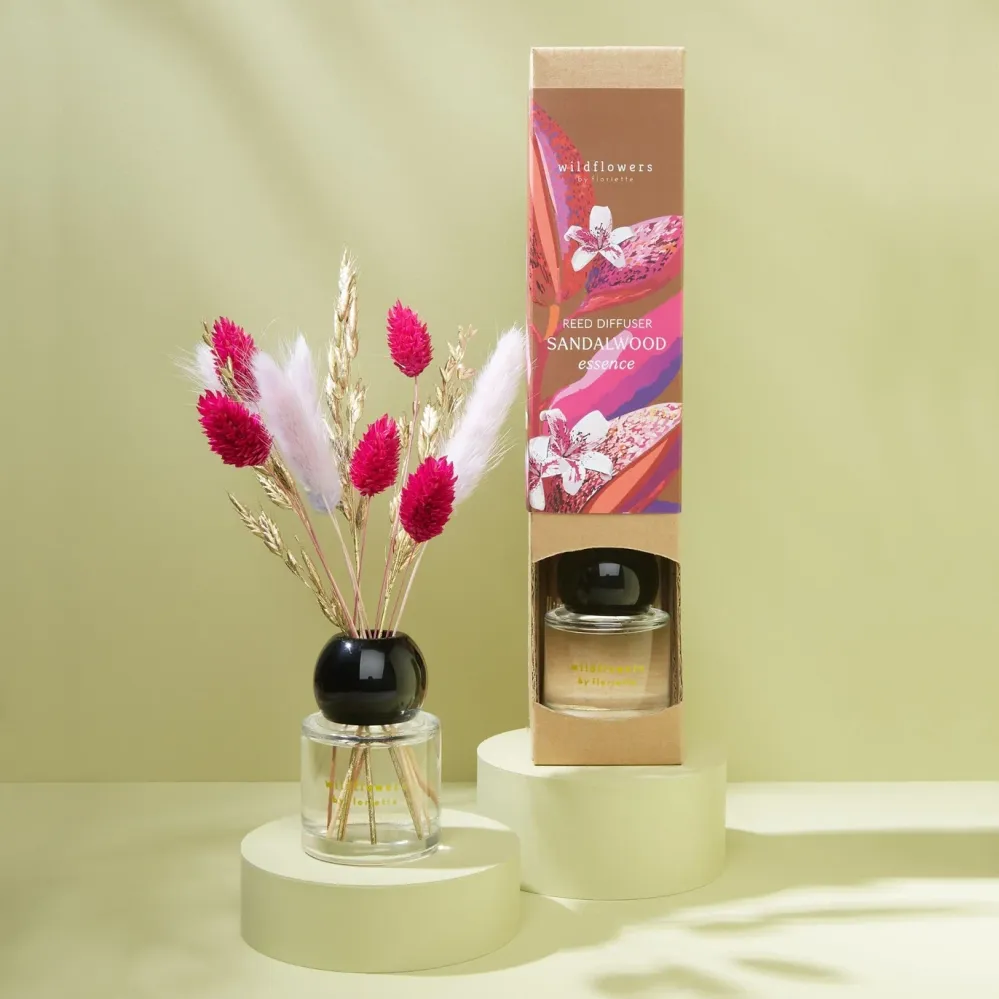 Wildflowers Diffusore Bastoncini con Fiori Secchi - Sandalo