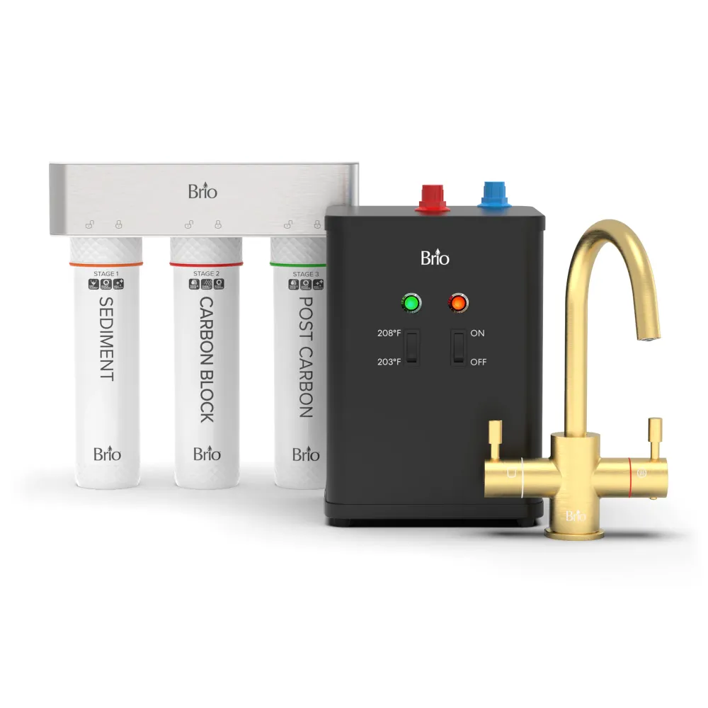 Apribottiglie Magnetico Brio 3-Stage Instant Hot Water Undersink Dispenser System - Satina Gold