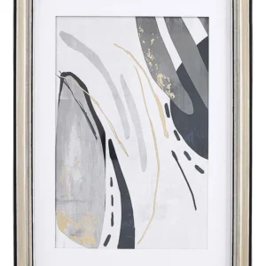 Stampa da parete Incorniciata HIDMO Rettangolare 30 x 40 cm Astratto Grigio