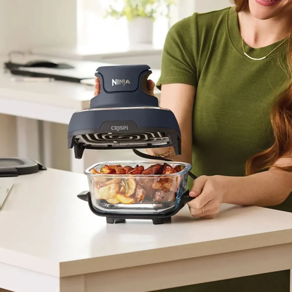 Friggitrice ad aria Crispi Ninja®: la airfryer con ciotole vetro e design portatile FN101