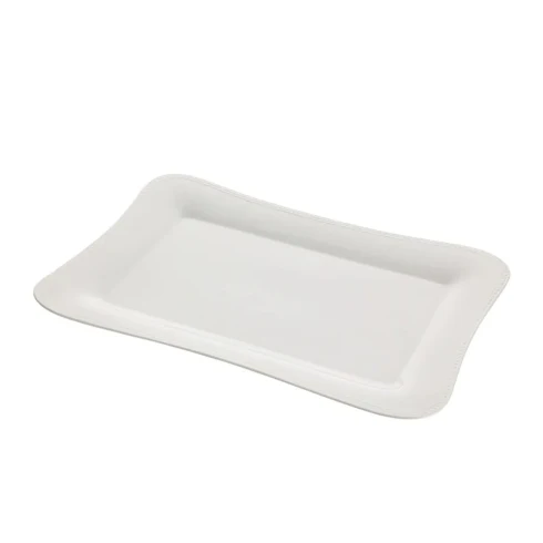 Hervit- Vassoio Porcellana con Foglie d'alloro 41x29cm