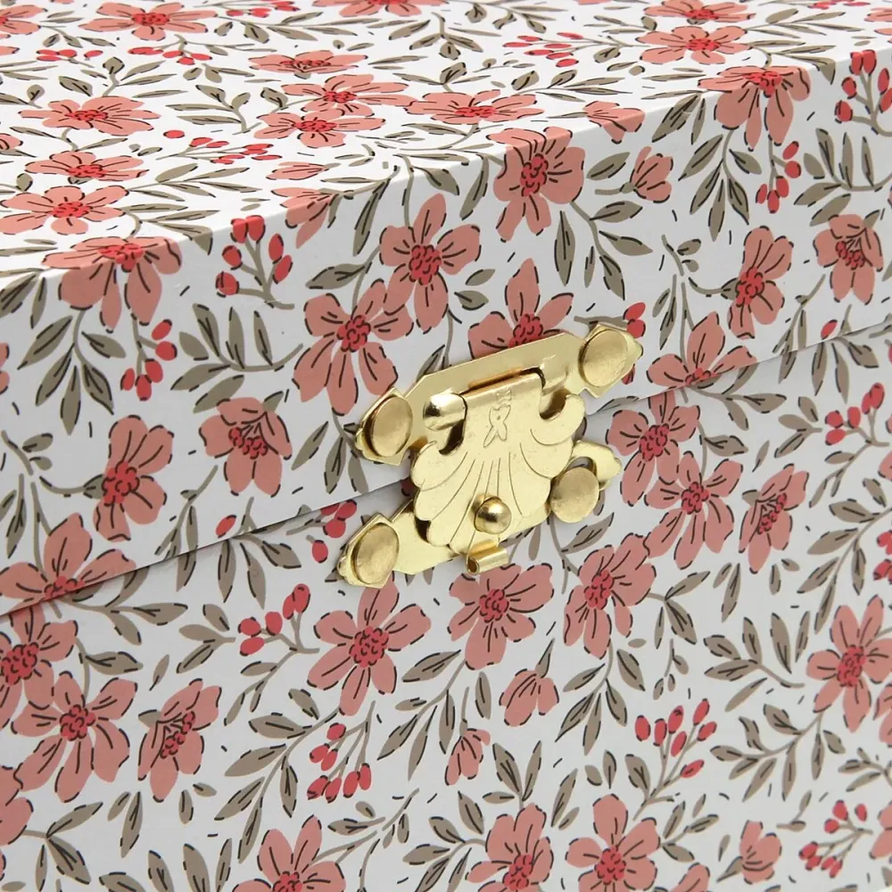 Scatola-Portagioie Versa Legno Legno MDF 12 x 10 x 18 cm Fiori