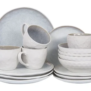Set di 16 stoviglie SESAME Gres porcellanato Grigio trasparente
