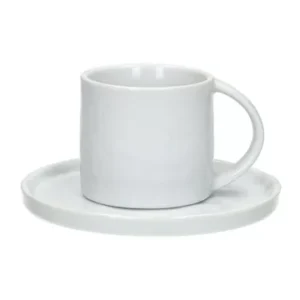 Tazza e piattino piccoli porcellana bianca Porcelino White Pomax - 11cm