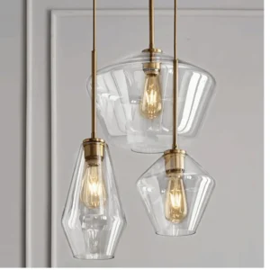 Lampadario sospensione sospensione minimalista forma di tazza con paralume vetro