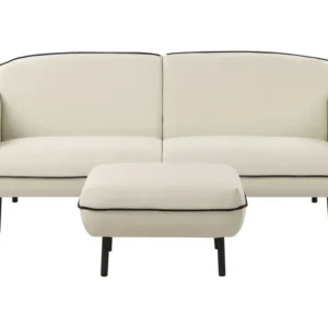 Divano 3 posti tessuto beige palese con ottomano TONSBERG