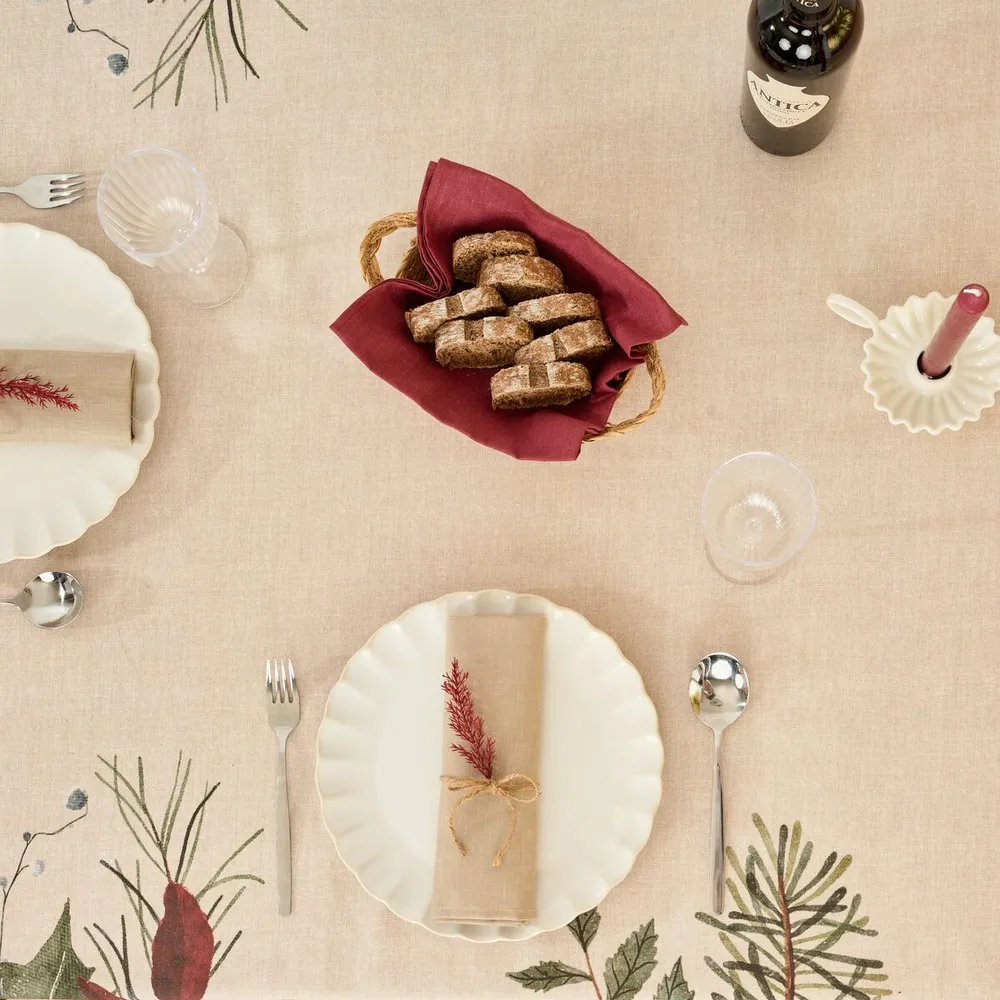 Tovaglia antimacchia Belum Christmas 300 x 155 cm con Ricamo Artigianale