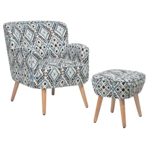 Tessuto Certificato OEKO-TEX Armchair TUMBA Footstool Fabric Multicolour