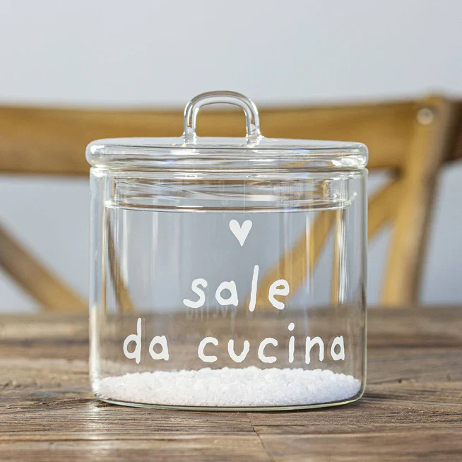 Barattolo vetro borosilicato SALE DA CUCINA