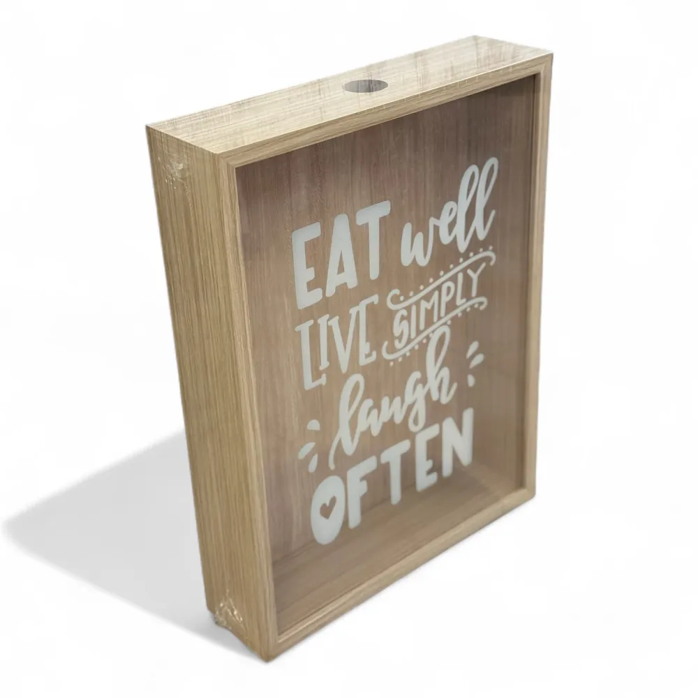 Porta Tappi Vino MDF e Vetro 30x8x40