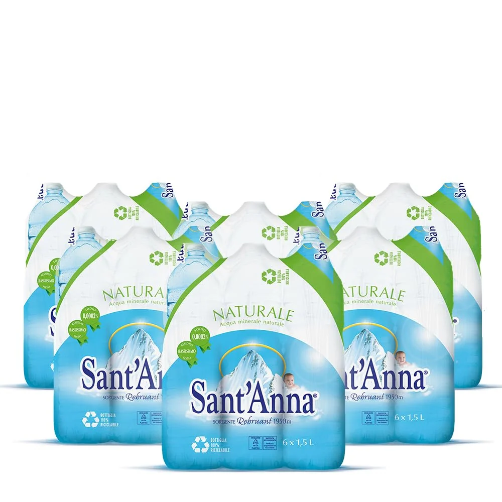 Acqua Sant'Anna Naturale 1,5L | Pack 36 Bottiglie | Acqua Minerale Oligominerale, Minimamente Mineralizzata| Fonte Alpina,...