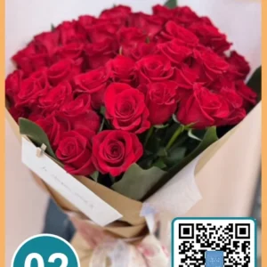 02 - Bouquet di 50 Rose Rosse da 50 cm
