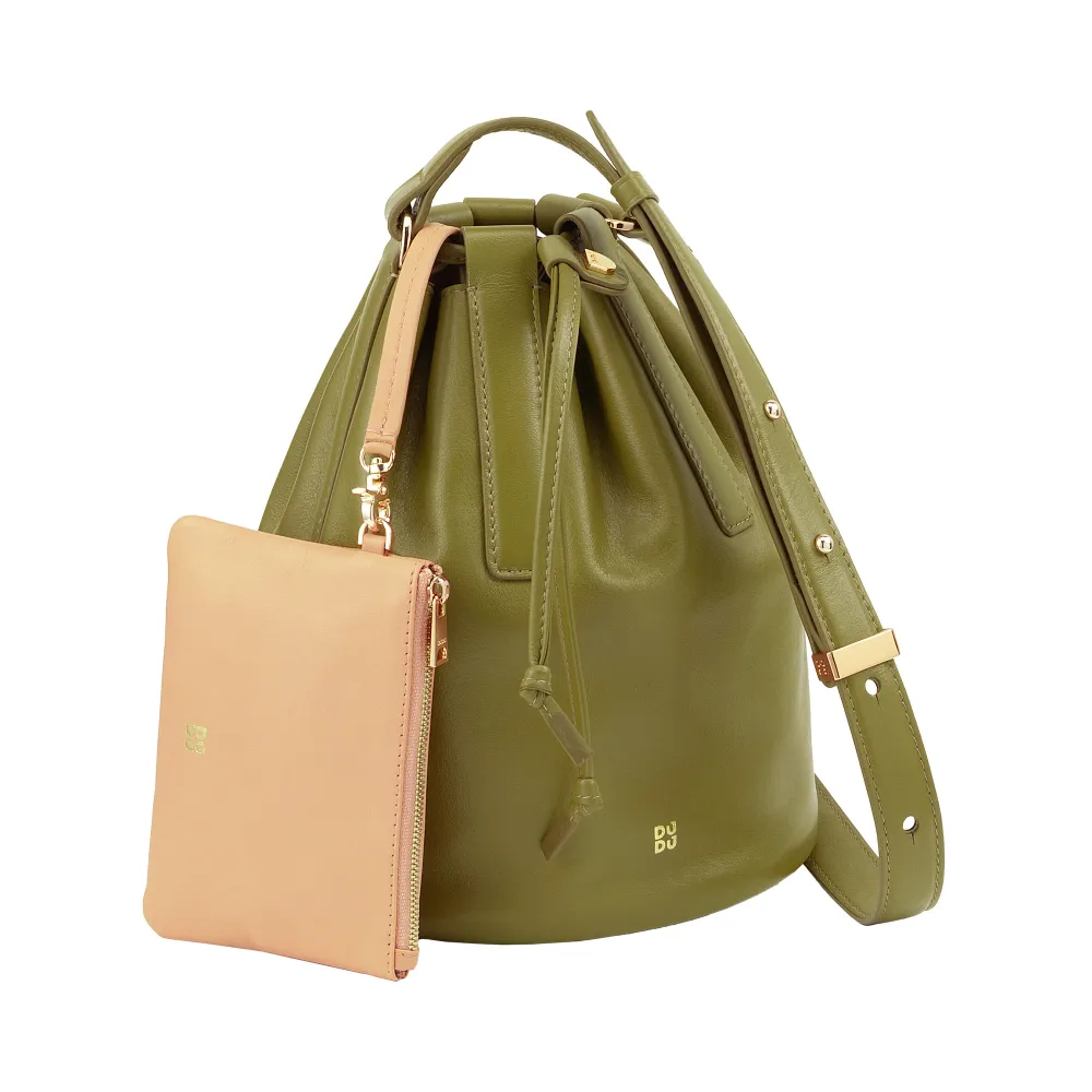 DUDU Borsa Secchiello Donna Pelle Grande con Tracolla Regolabile e Chiusura Coulisse – Borsa Elegante, Spaziosa e Pratica...