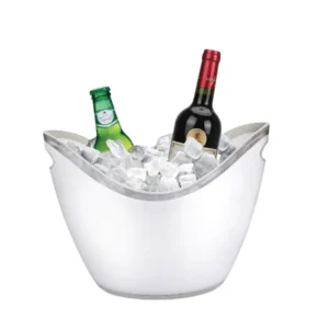 Fair Shop Cestello per Ghiaccio Secchiello Ovale Seau Glace Plastica 20 x 27 cm (Bianco)