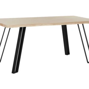 Tavolo da pranzo legno chiaro/nero 180 x 90 cm GRAHAM