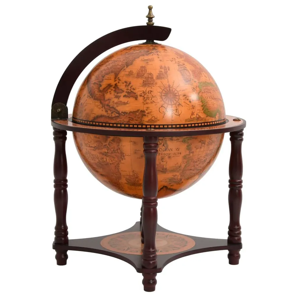 Bar Globo Portavini Marrone Legno Massello di Eucalipto