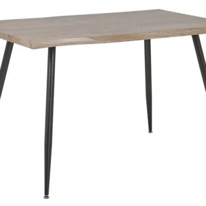 Dining Table 120 x 80 cm Light Wood and Nero puro LUTON