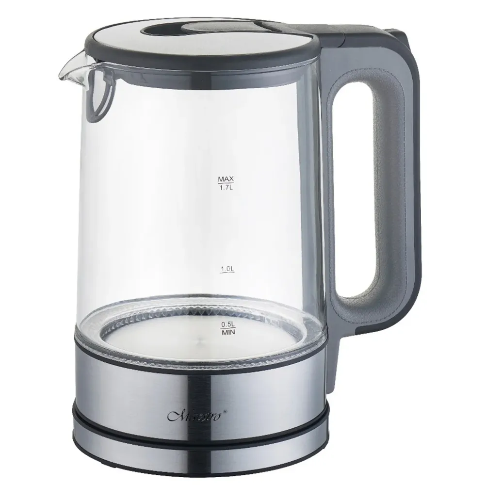 Electric Glass Water Kettle 1.7L Rotating Base Auto Shut Off LED Backlight 2200W